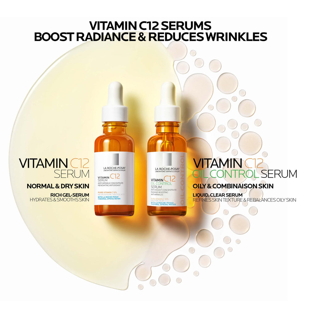 La Roche-Posay Pure 12% Vitamin C serum pump demonstrates easy, fast absorption