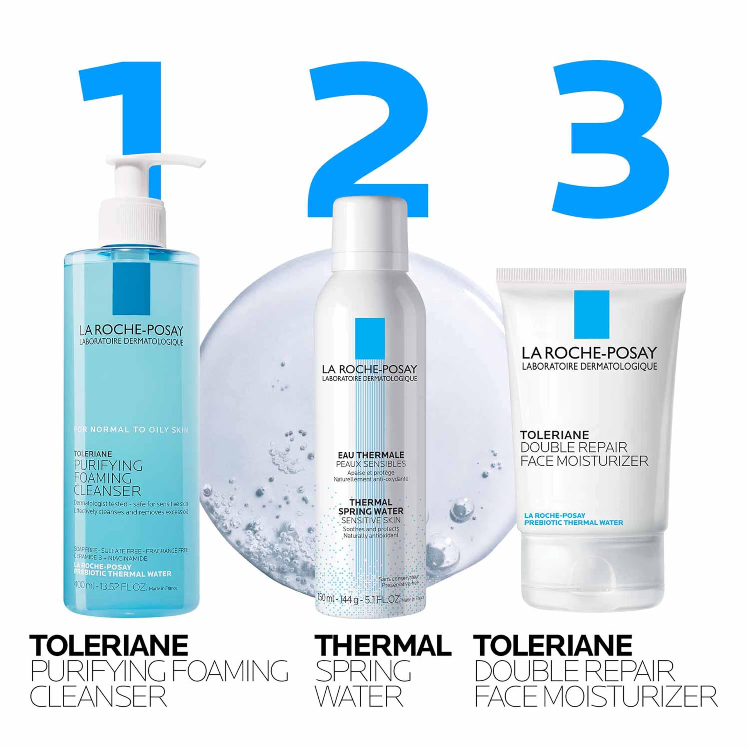La Roche-Posay refill pack image emphasizing plastic reduction.