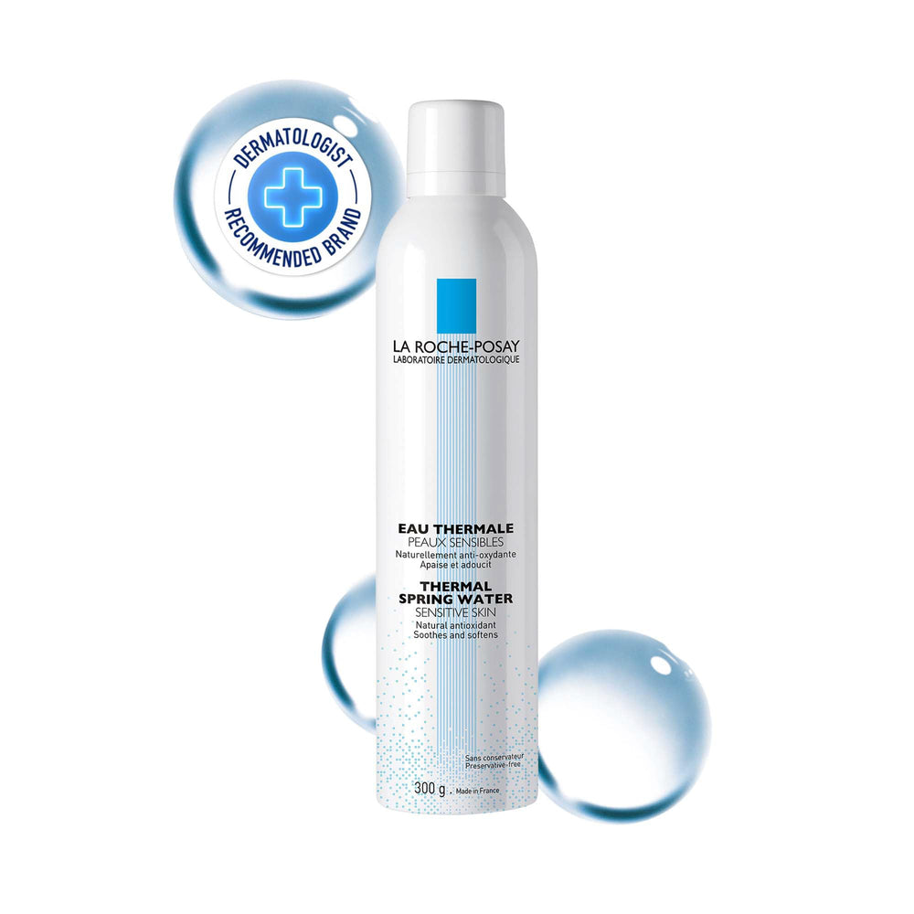 La Roche-Posay Thermal Spring Water face mist bottle soothes sensitive skin.