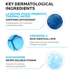 La Roche-Posay Toleriane Double Repair Matte label highlights oil-free, non-comedogenic formula.