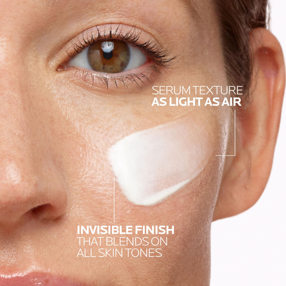 La Roche-Posay UV Air hydrating hyaluronic acid infusion on skin.