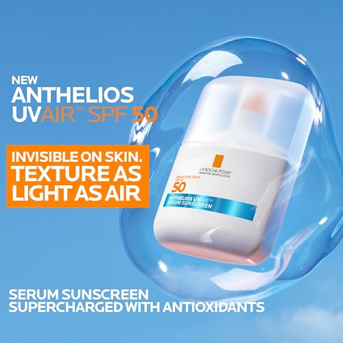 La Roche-Posay UV Air serum texture being applied for quick absorption.