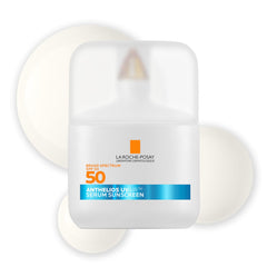La Roche-Posay UV Air sunscreen bottle close-up with weightless protection.