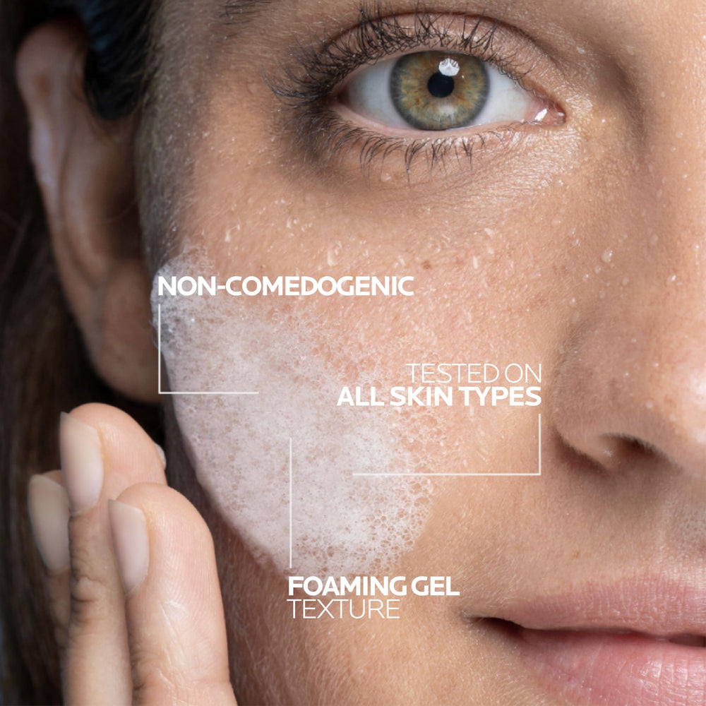 La Roche-Posay Vitamin C Brightening Face Wash dispensing pump for easy use