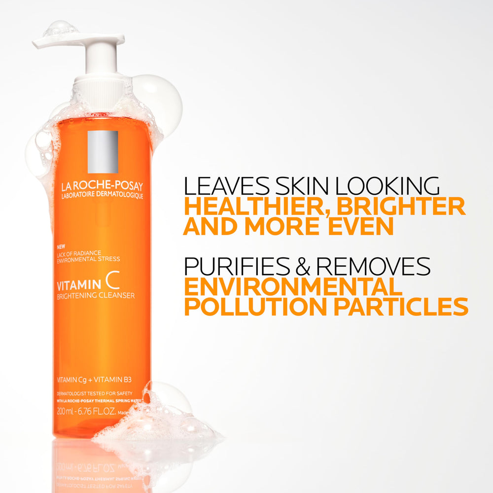 La Roche-Posay Vitamin C Brightening Face Wash provides a fresh, glowing cleanse