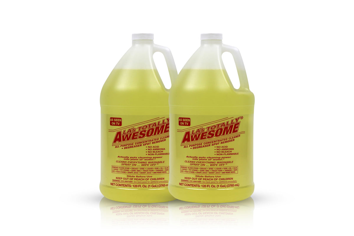 La's Totally Awesome All-Purpose Cleaner refill bottle pour for versatile kitchen and surface cleaning