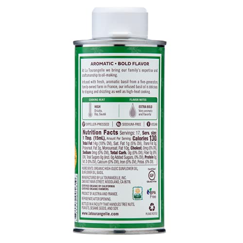 La Tourangelle Basil Infused Oil drizzled into dressing for bright herb flavor.