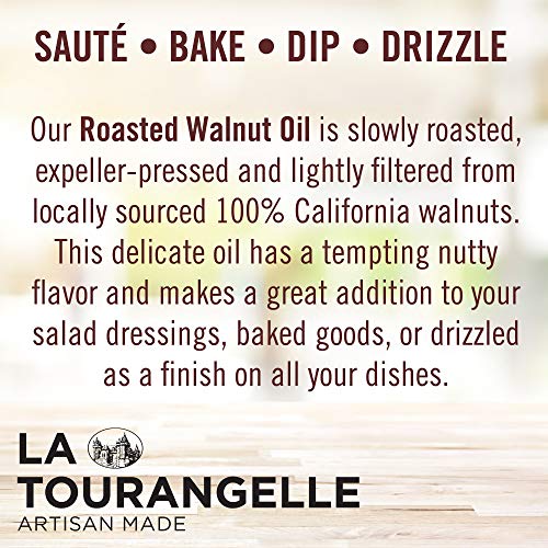 La Tourangelle Roasted Walnut Oil display on shelf in store.