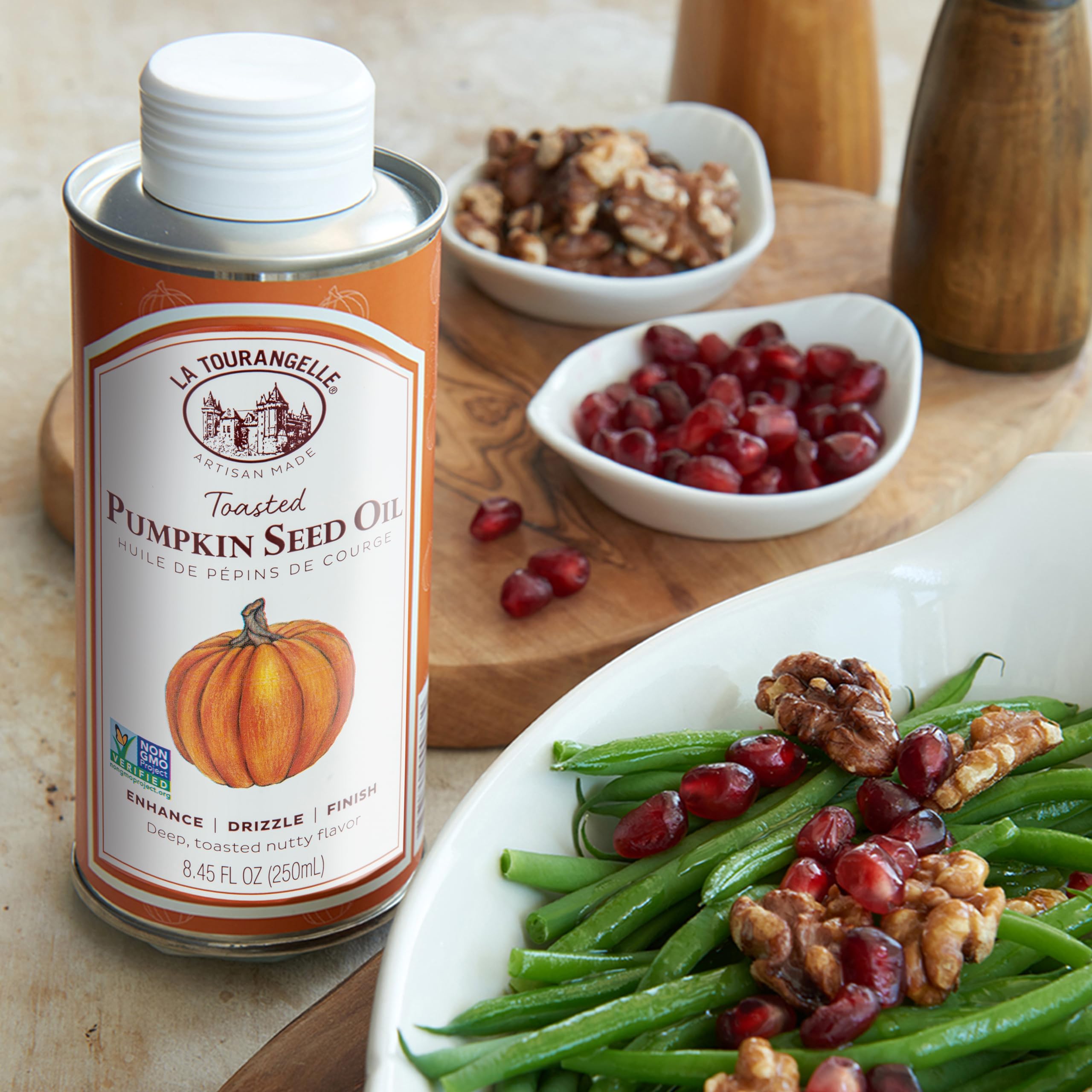 La Tourangelle Toasted Pumpkin Seed Oil stored in a cool cabinet
