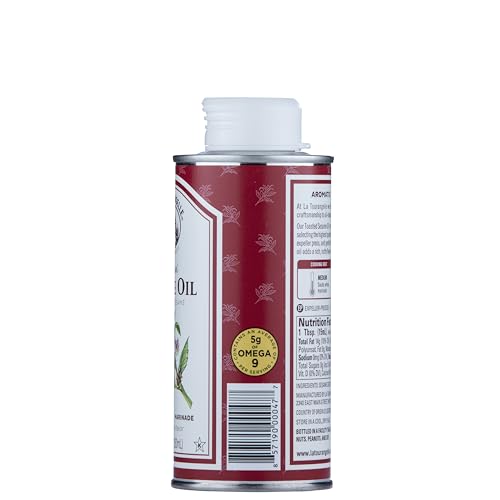 La Tourangelle toasted sesame oil glass jar showcases versatile cooking and depth of flavor.