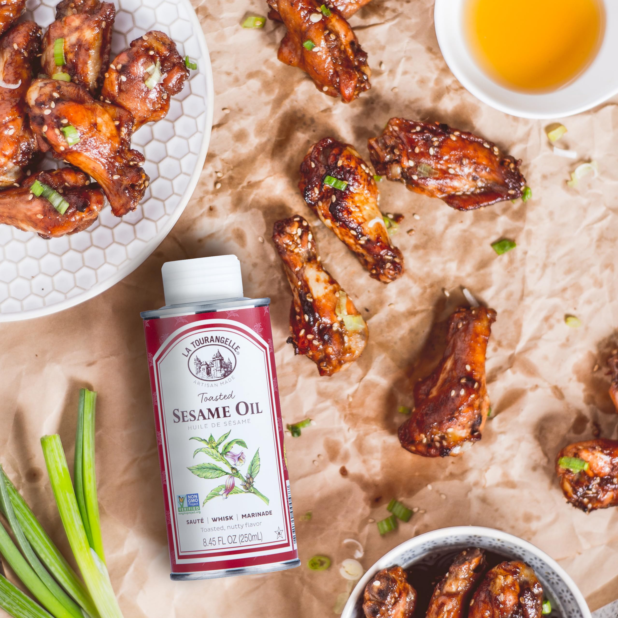 La Tourangelle toasted sesame oil salad dressing drizzle adds nutty richness.