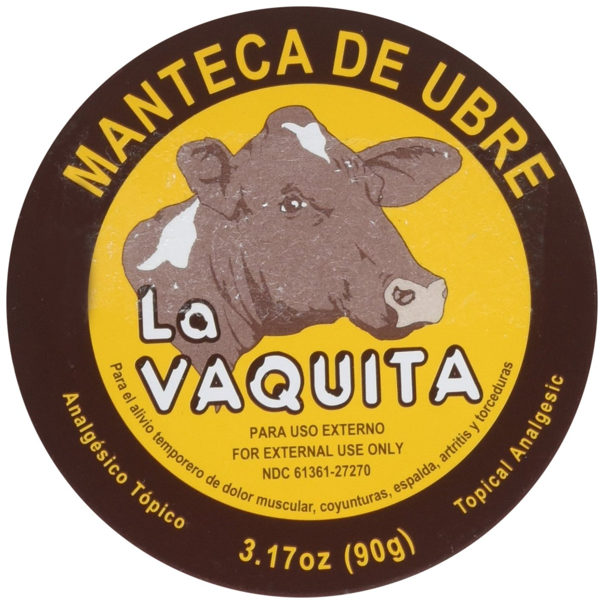 La Vaquita udder balm tin front for easy, on-the-go topical use.