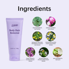 LABJD Gentle Body Hair Removal Cream closeup showing creamy texture for sensitive skin