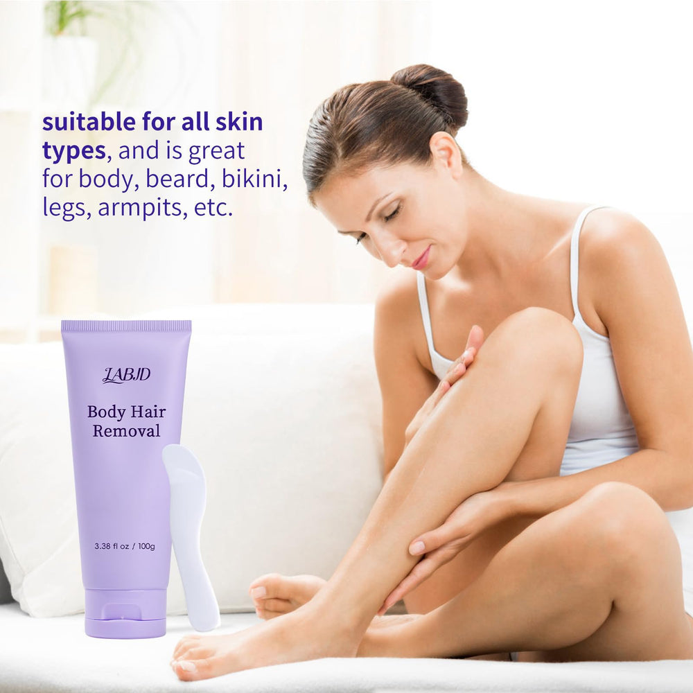 LABJD Gentle Body Hair Removal Cream leaves no sticky residue after rinse