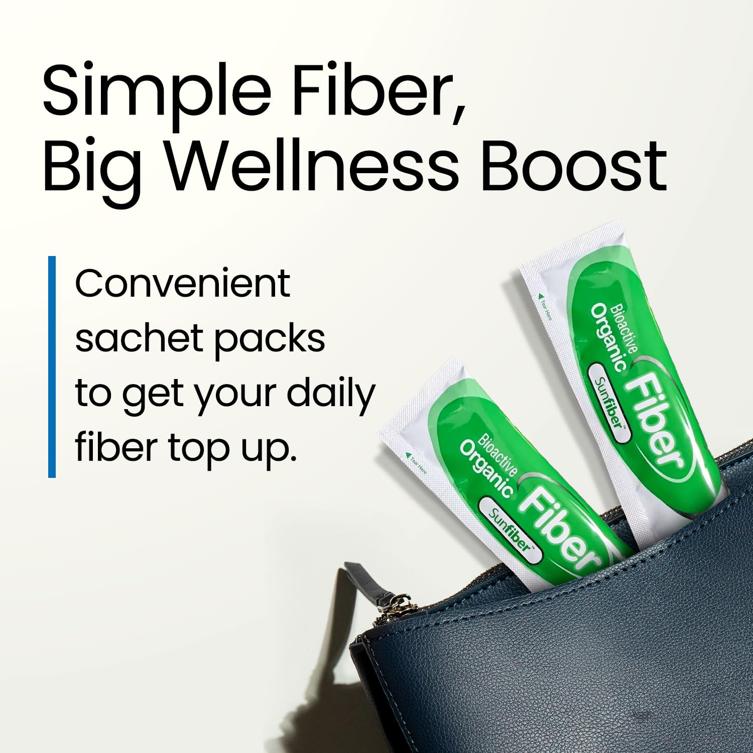 LABO Nutrition Bioactive Organic Fiber Sunfiber PHGG comes in 30 travel sachets for convenience.
