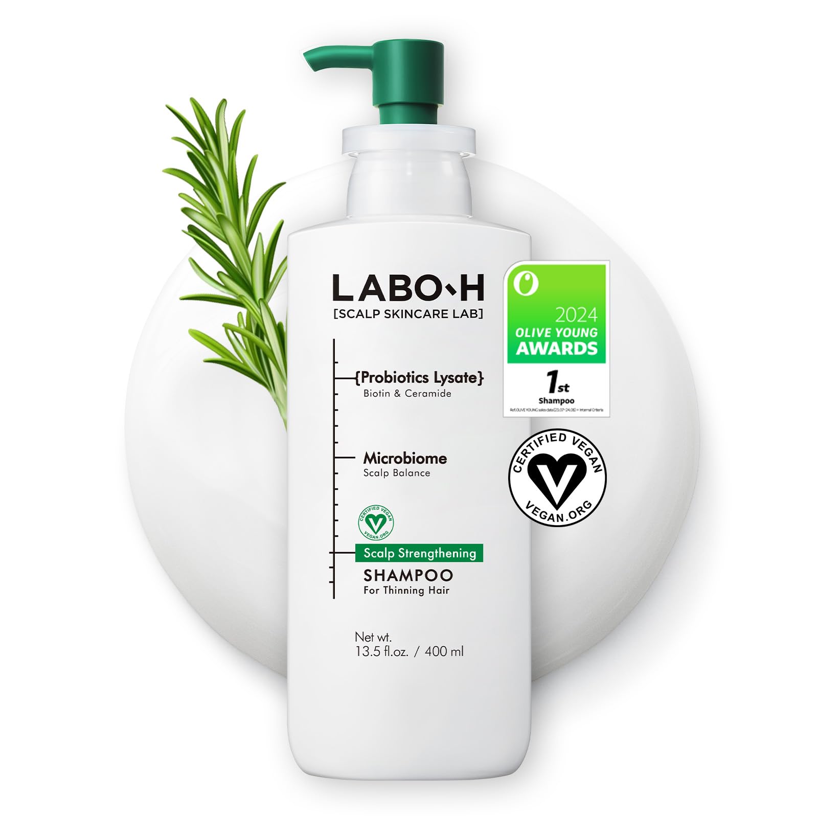 LABO-H scalp-strengthening shampoo bottle for daily scalp care and nourishment.