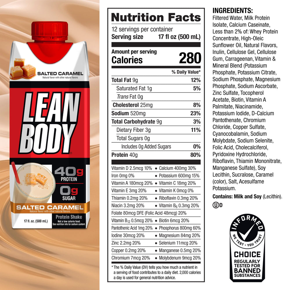 Labrada Lean Body RTD 12-pack display highlights convenient multi-pack.
