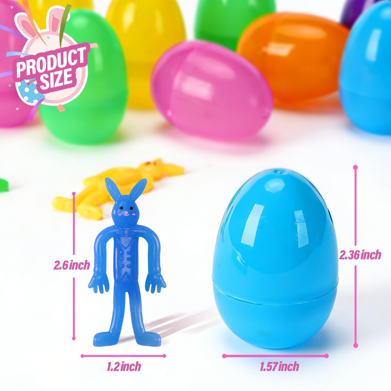 A squeeze toy visible inside an egg for interactive fun.