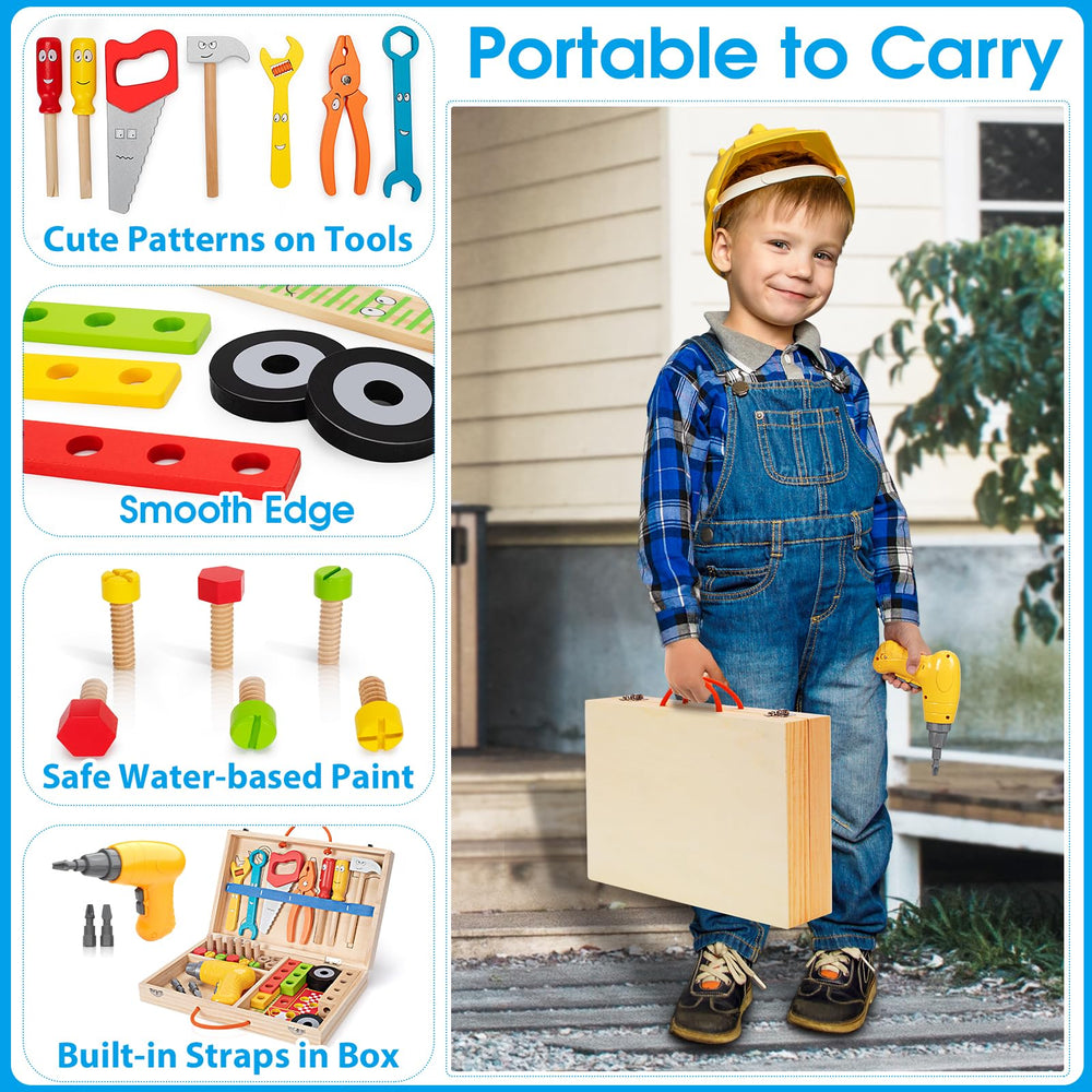 LACCHOUFEE portable toolbox enables easy on-the-go play.