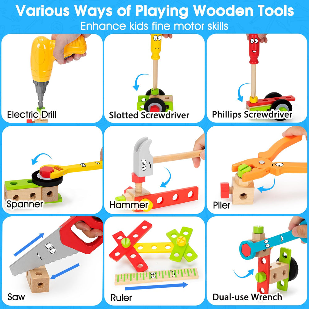 LACCHOUFEE screwdriver and wrench aid beginner construction play.