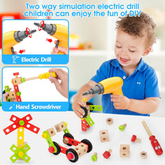 LACCHOUFEE wooden tools with colorful parts boost hands-on learning.