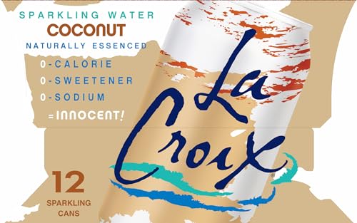 La Croix Coconut pour into a tall glass with a crisp finish.