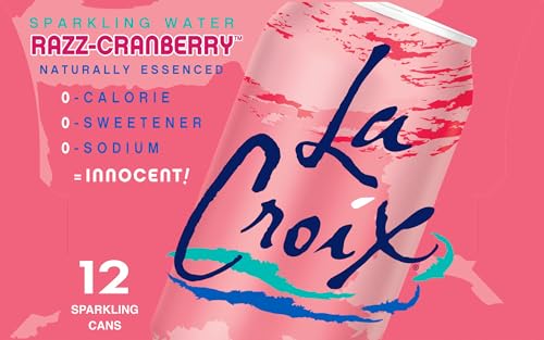 La Croix Cran-Raspberry bubbles close-up; vibrant effervescence and aroma.
