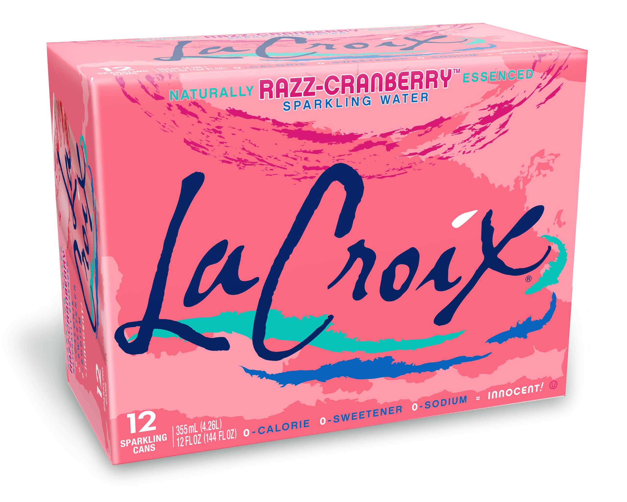 La Croix Cran-Raspberry can front view; zero calories and refreshing flavor.