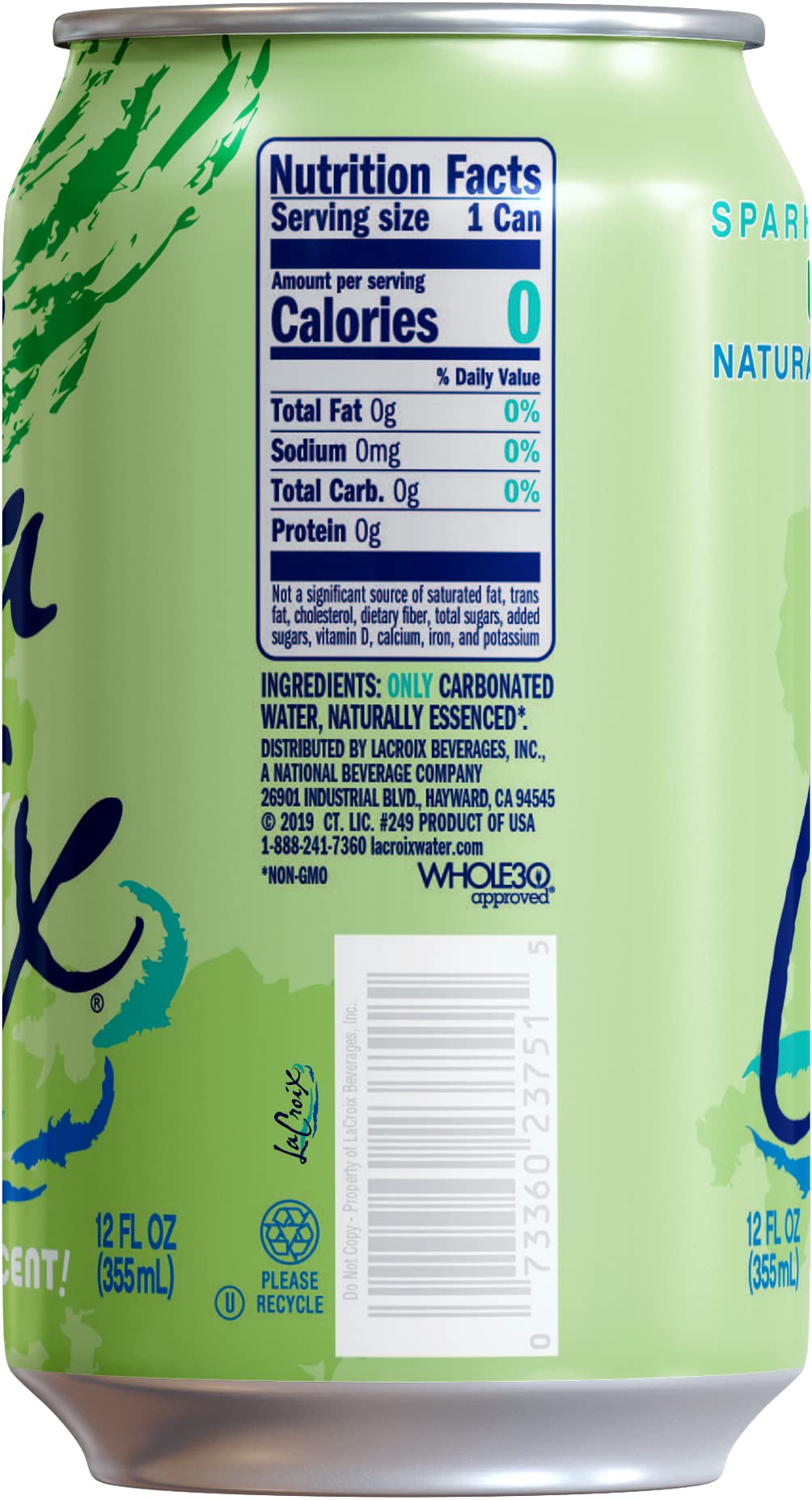Pack of 12 La Croix Lime cans showcased for convenient gluten-free hydration