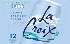 Side view of La Croix can emphasizing sleek design and zero calories