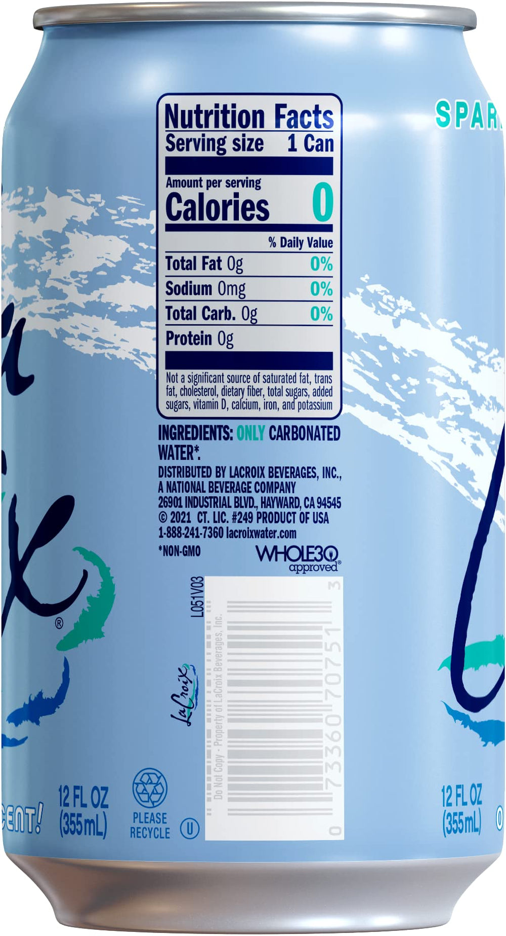 La Croix Pure sparkling water being poured into a glass to show sparkle