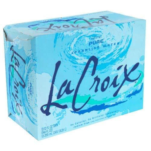 Label detail on La Croix Pure highlighting natural essences