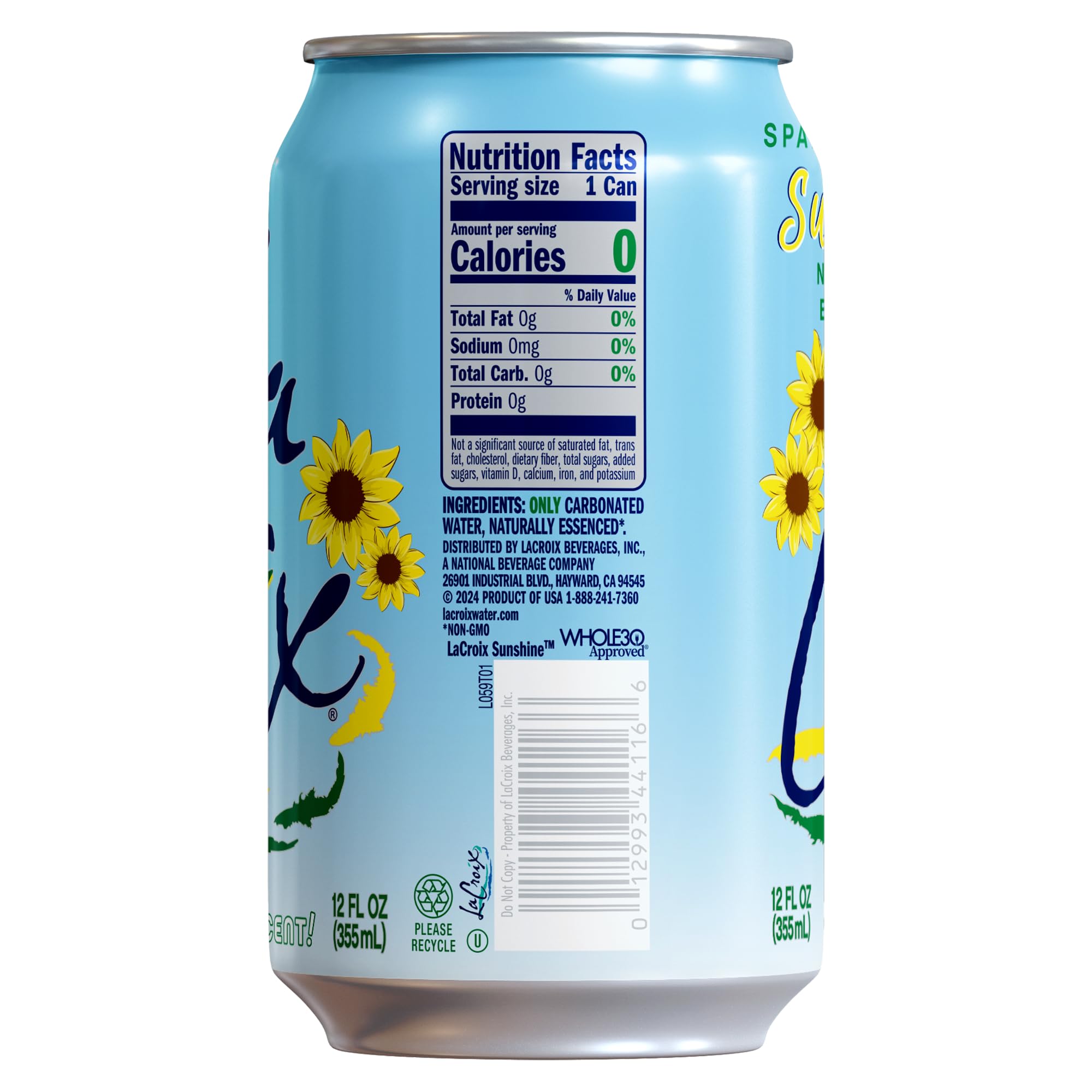 La Croix Sunshine can top view for grab-and-go refreshment.