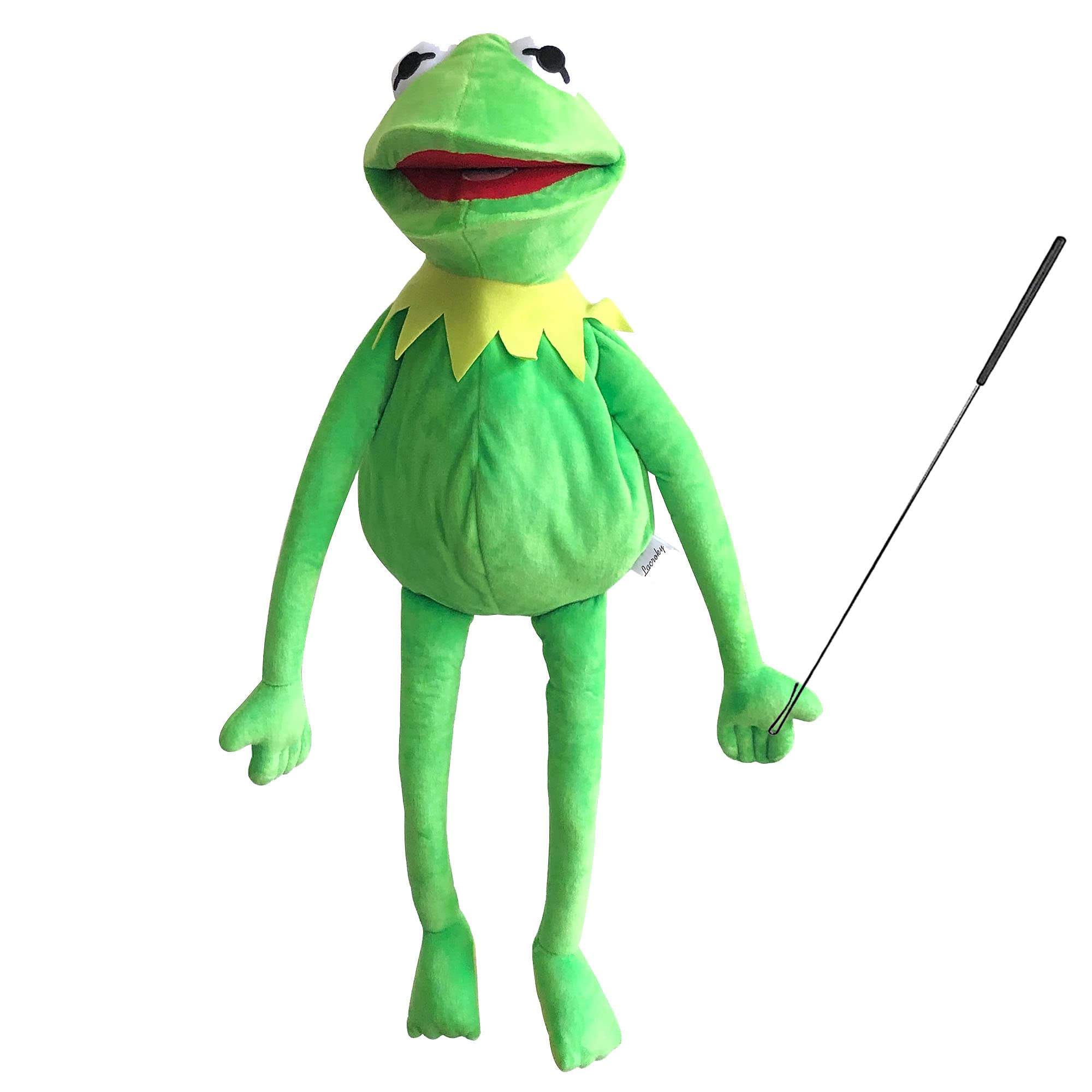 Lacroky Kermit Frog Puppet with control rod for expressive play