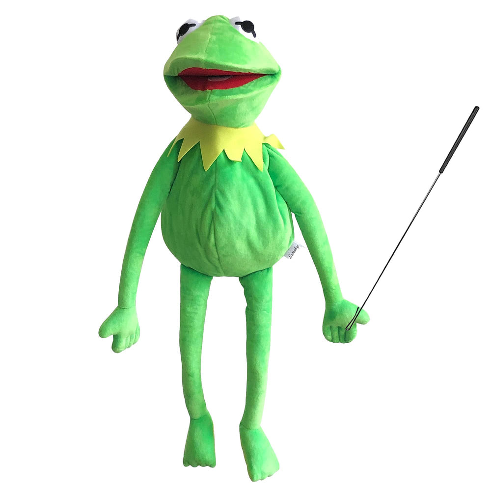 Lacroky Kermit Frog Puppet with control rod for expressive play