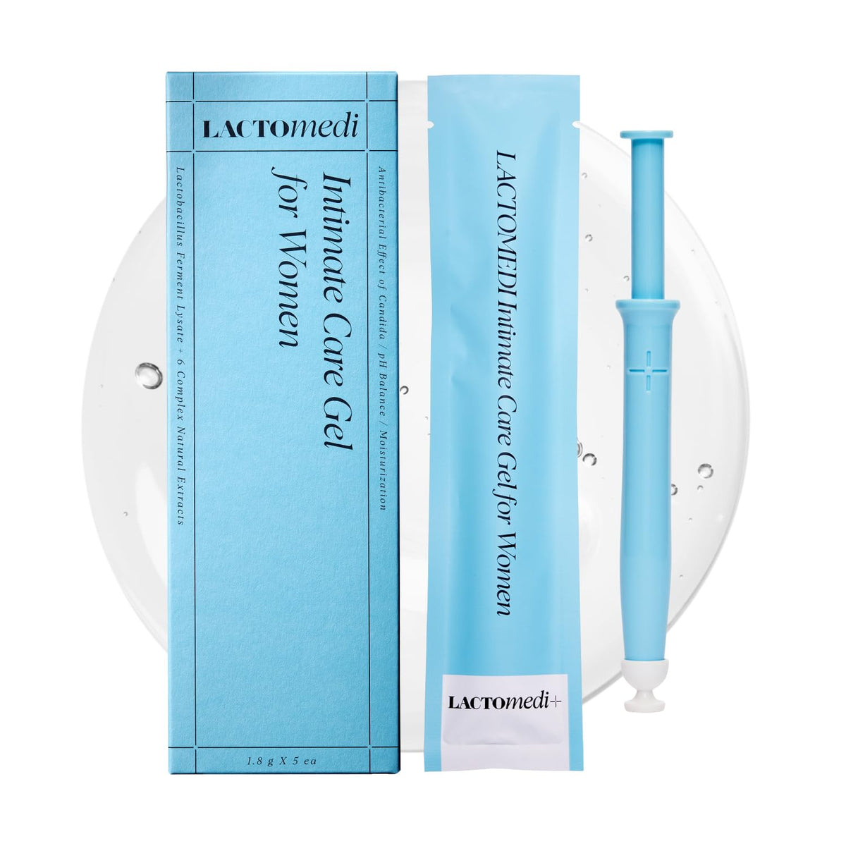 LACTOMEDI intimate care gel bottle supports pH balance with direct probiotic delivery.