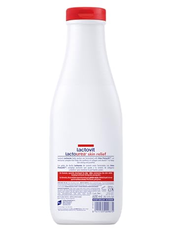 Lactovit Lactourea Body Wash 600 ml pack-shot indicates value and size.