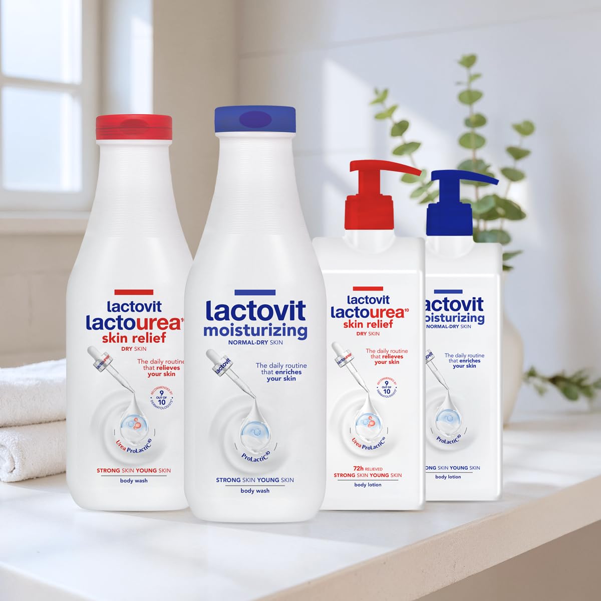 Lactovit Lactourea Body Wash daily use routine captures shower time.