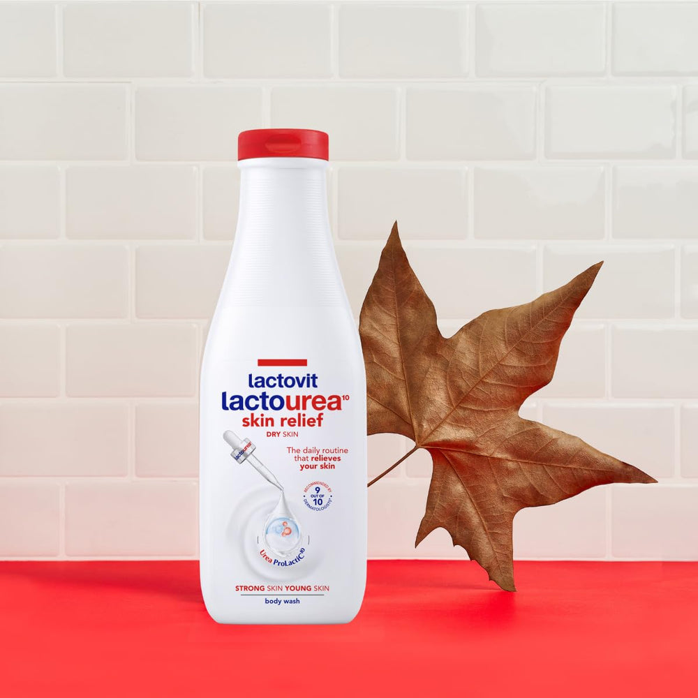 Lactovit Lactourea Body Wash urea ProLactiC10 complex features for hydration.