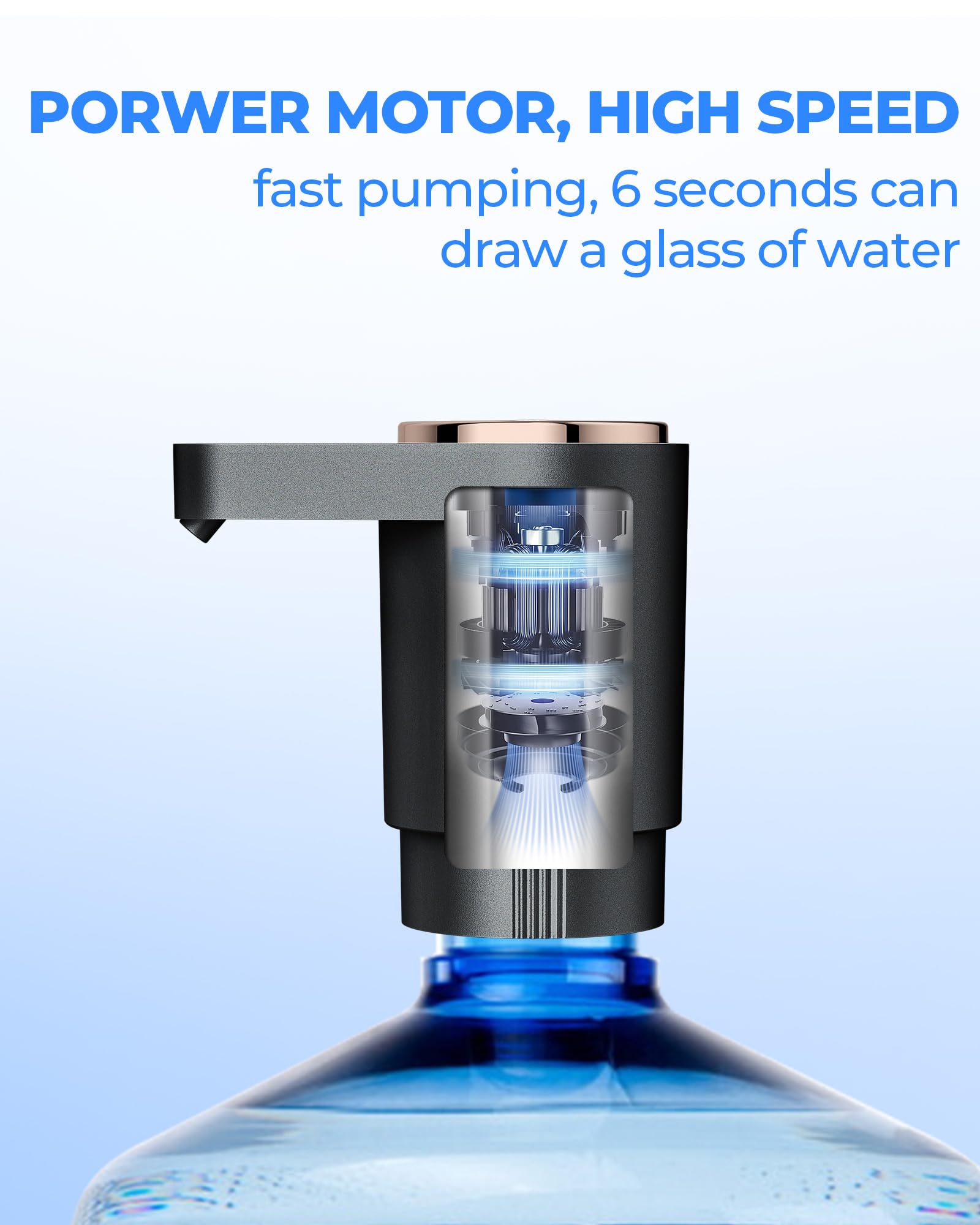LADFAR water bottle pump dual motors deliver steady dispensing performance