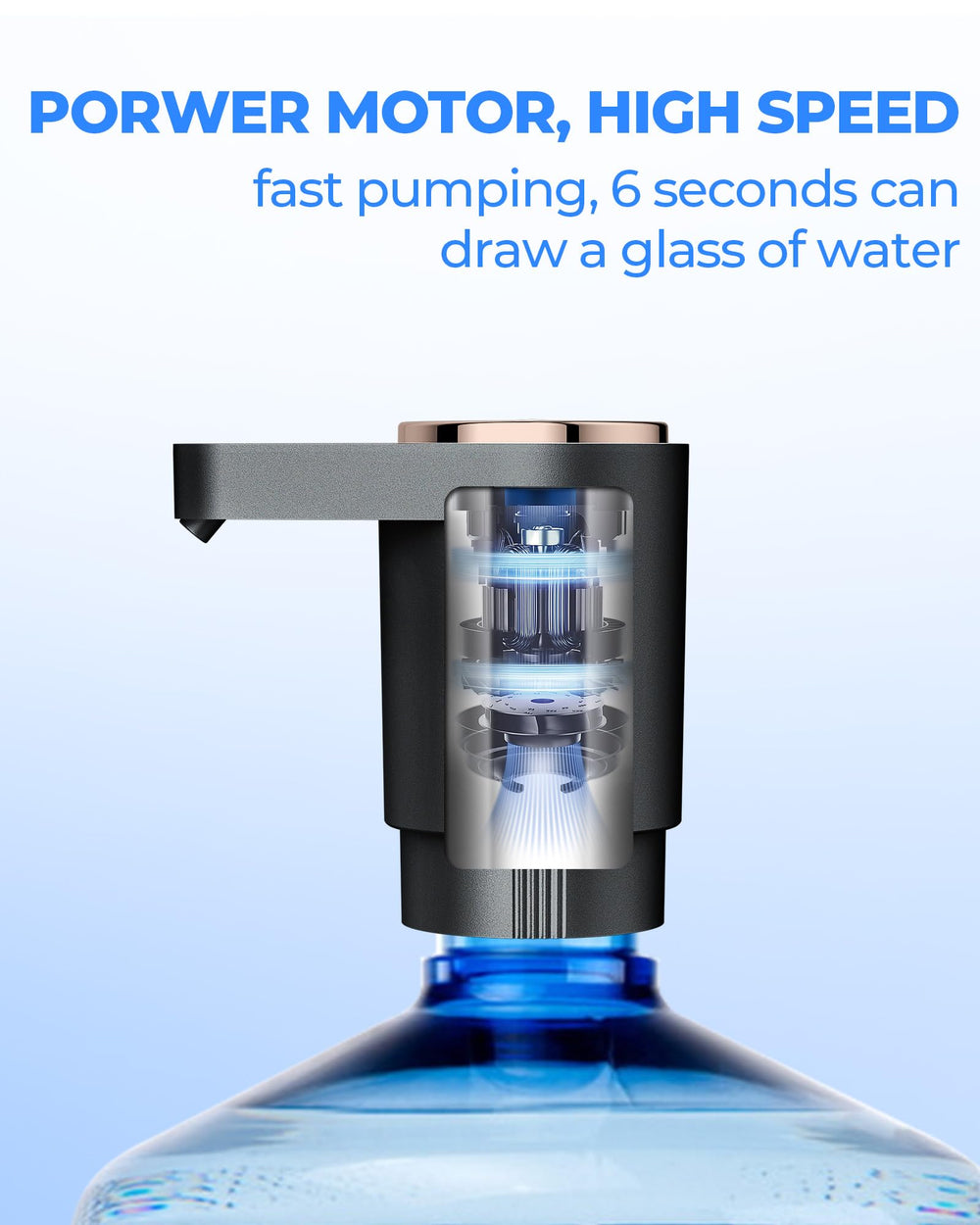 LADFAR water bottle pump dual motors deliver steady dispensing performance