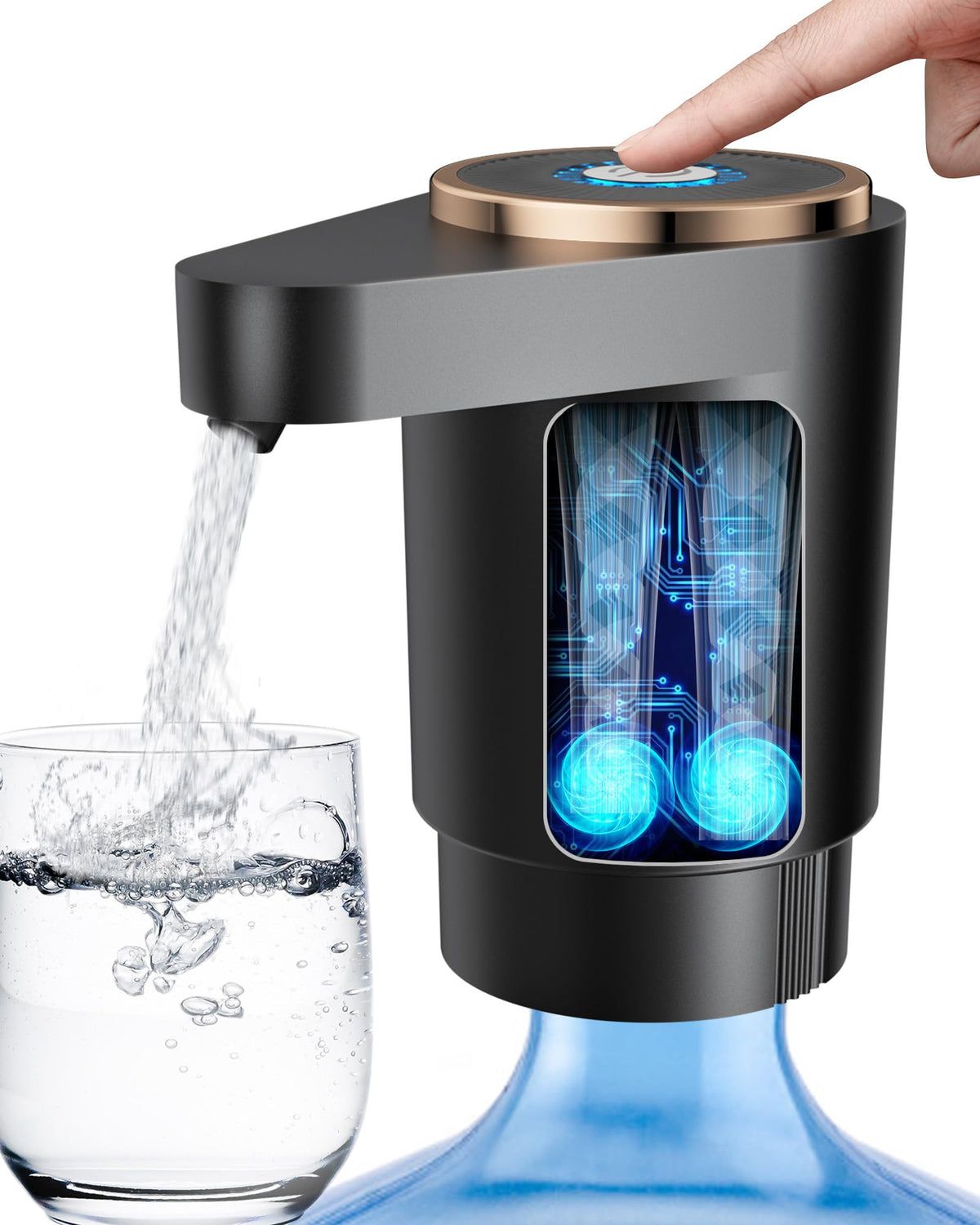 LADFAR water bottle pump USB charging for easy recharging and home use