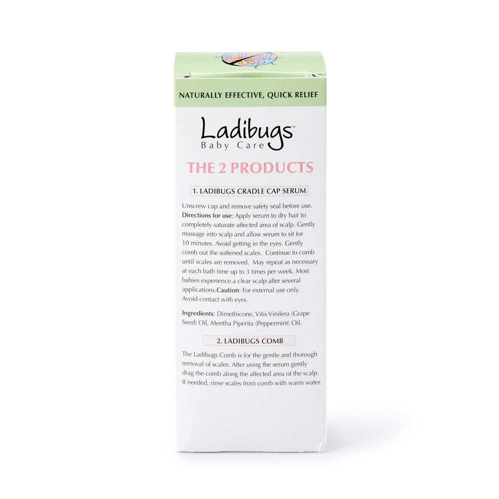 Ladibugs serum is massaged into the scalp for soothing nourishment.
