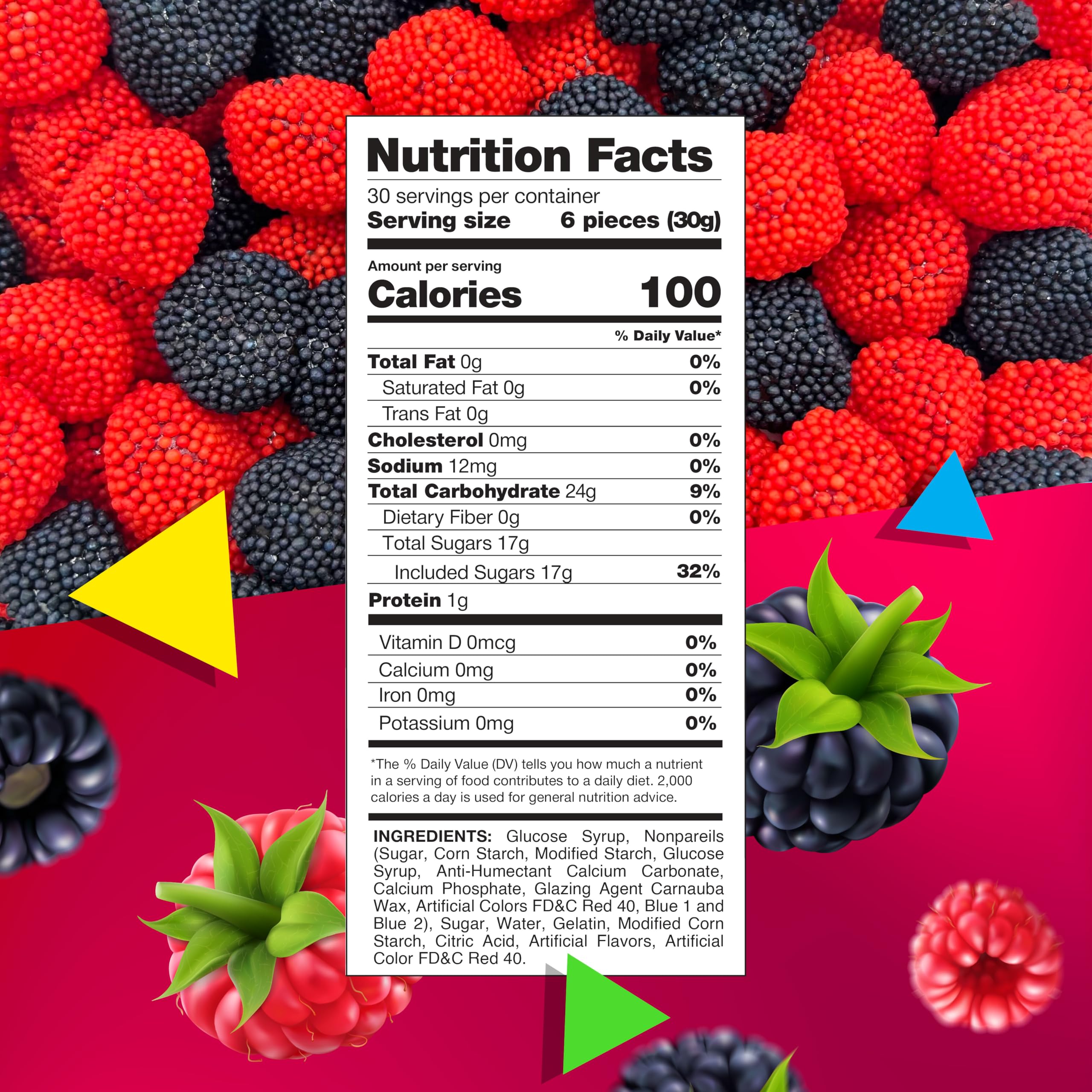 LAETAFOOD berry-shaped gummies with chewy centers ideal for buffets.