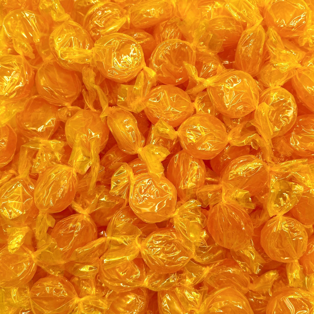 LAETAFOOD Butterscotch hard candy bag with golden discs for bowls and gifts.