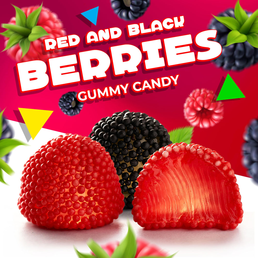 LAETAFOOD red-black gummies add vibrant color to desserts.