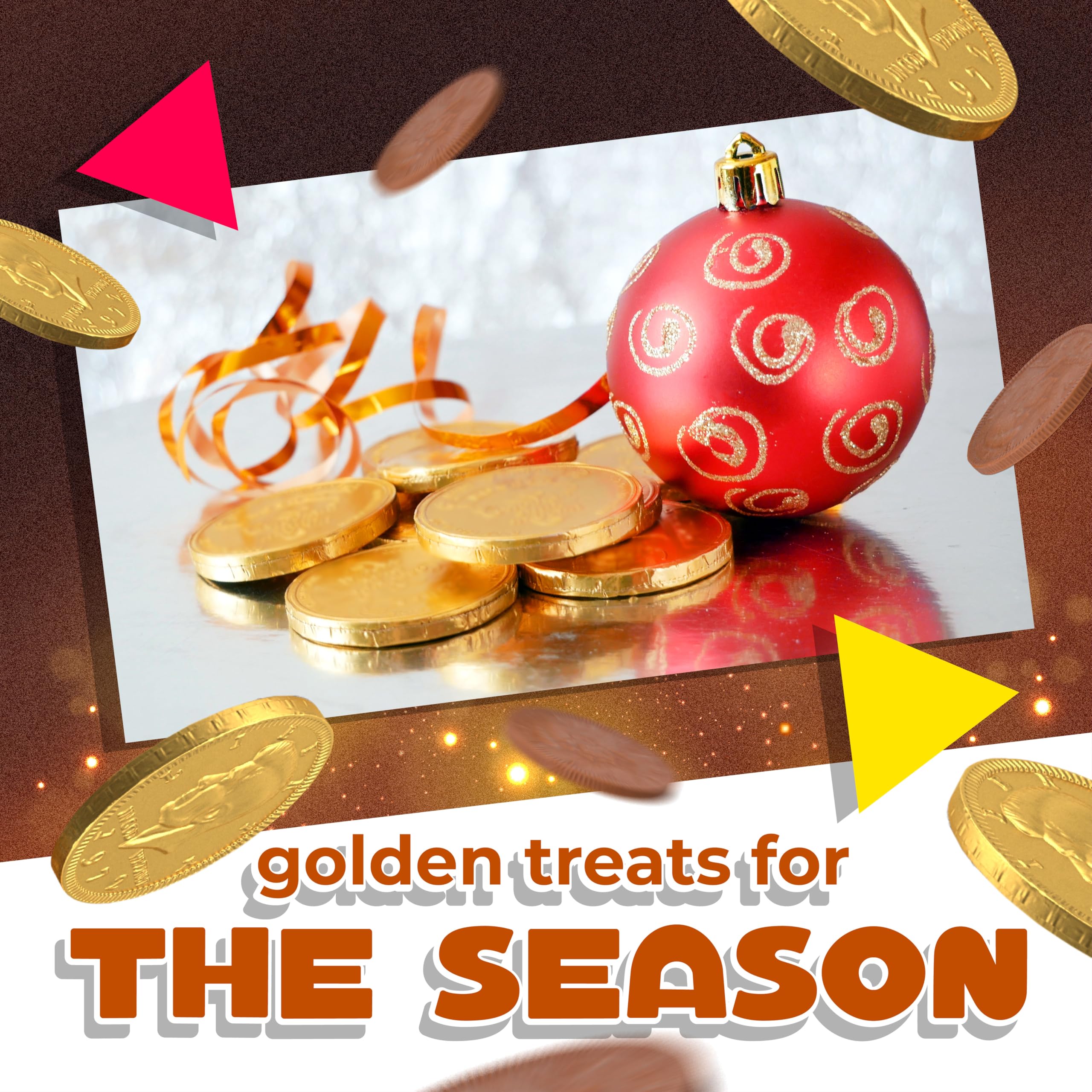 LAETAFOOD Gold Chocolate Coins embossed detail emphasizes a 1.5-inch treasure size