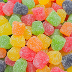 LAETAFOOD Gum Drops show a colorful fruit assortment, ideal for jars or dessert toppings.