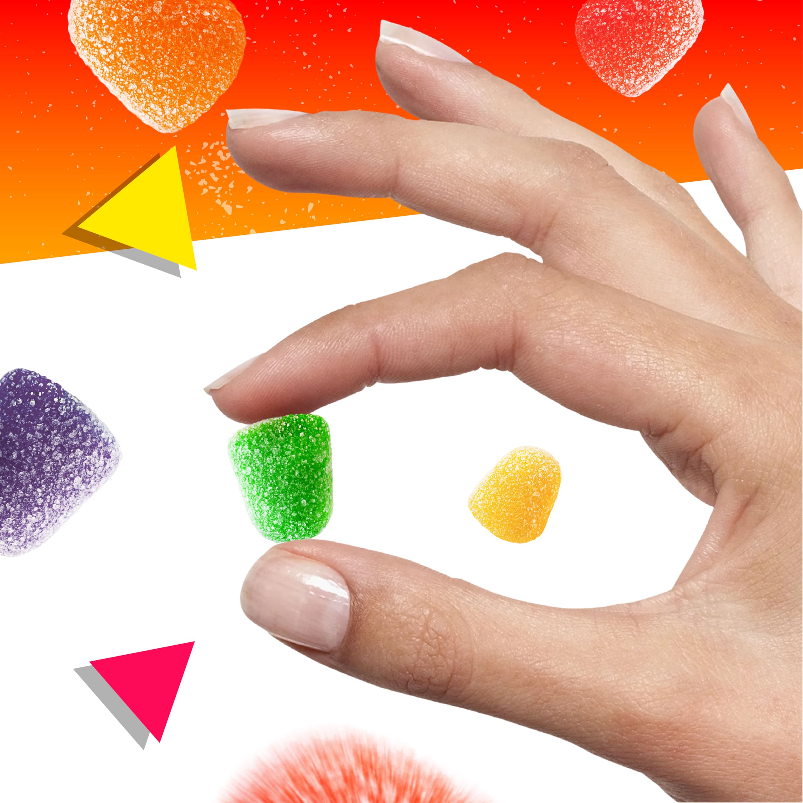 LAETAFOOD Gum Drops pineapple pieces in bright, tropical tones.