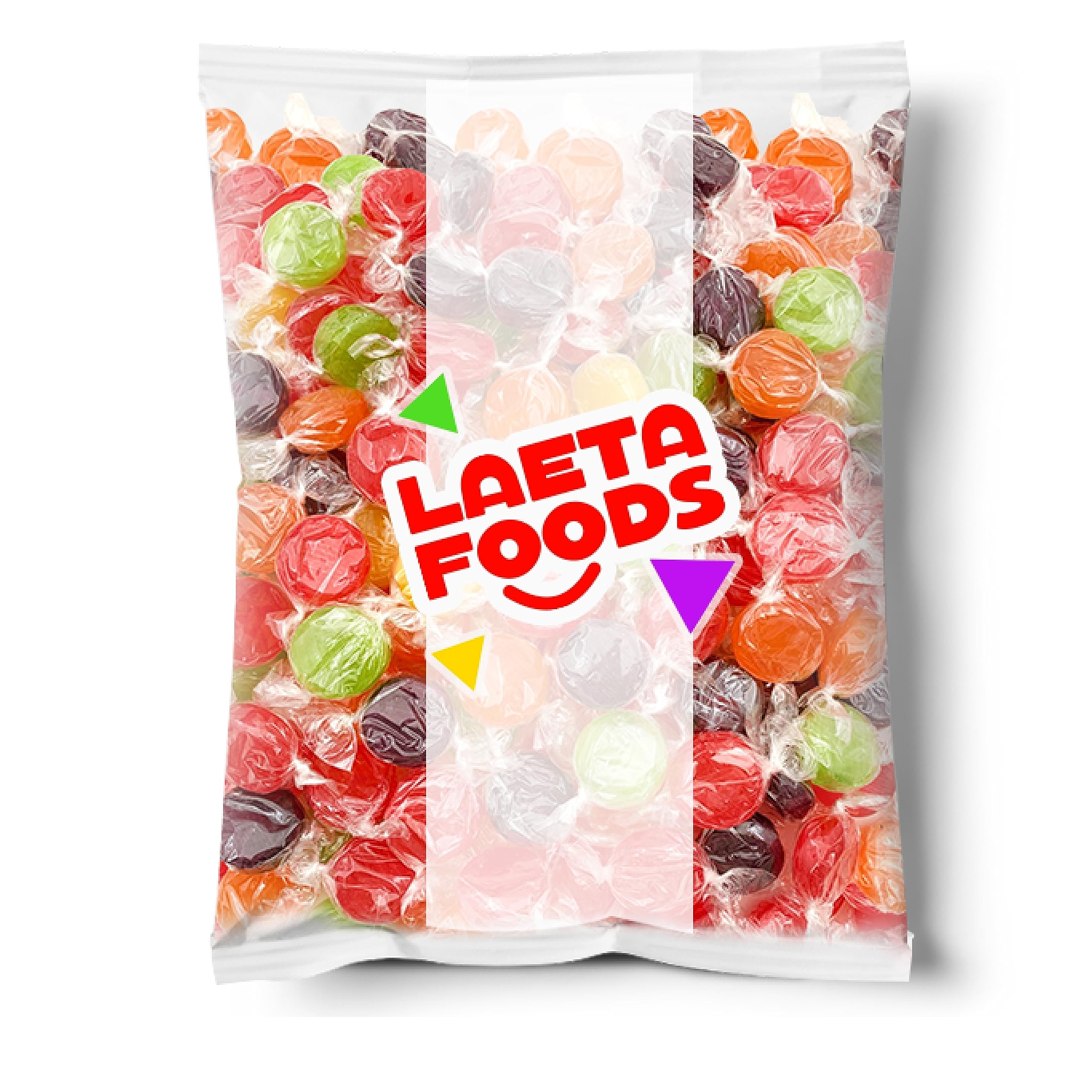 LAETAFOOD individually wrapped candies pour neatly into jars.